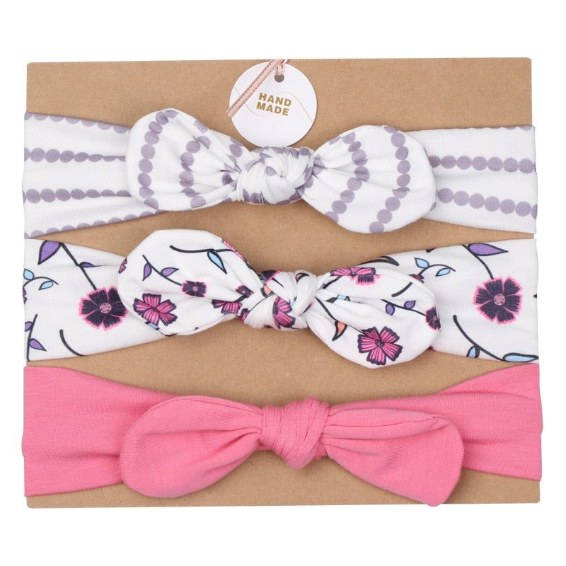 3 pcs Baby Bowknot  Flower Headbands