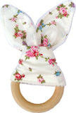 Organic Wooden Baby  Bunny Ears Teether