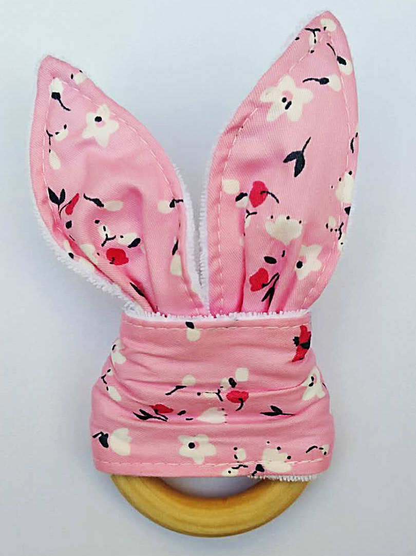 Organic Wooden Baby  Bunny Ears Teether