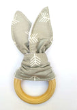 Organic Wooden Baby  Bunny Ears Teether