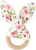 Organic Wooden Baby  Bunny Ears Teether