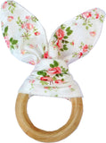 Organic Wooden Baby  Bunny Ears Teether