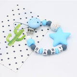 Baby Silicone Pacifier Clips/ Letter Shape Colorful Pacifier Chain for Baby Teething Soother Chew Toys Dummy Clip Holder