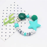 Baby Silicone Pacifier Clips/ Letter Shape Colorful Pacifier Chain for Baby Teething Soother Chew Toys Dummy Clip Holder