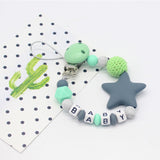 Baby Silicone Pacifier Clips/ Letter Shape Colorful Pacifier Chain for Baby Teething Soother Chew Toys Dummy Clip Holder