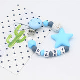 Baby Silicone Pacifier Clips/ Letter Shape Colorful Pacifier Chain for Baby Teething Soother Chew Toys Dummy Clip Holder