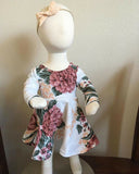 2 pcs / Set Newborn baby Long Sleeve Dress and a Headband